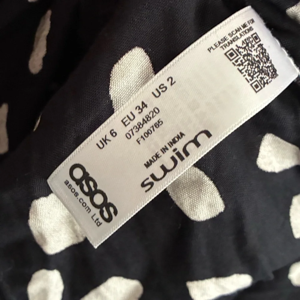 ASOS  Front Slits Back Cut Out Black and White Patterned Maxi  Beach Dress 2 - Picture 12 of 14